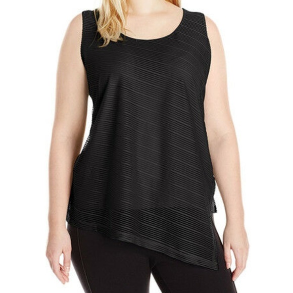 Calvin Klein Tops - Calvin Klein Stripe Asymmetrical Sleeveless Top 1X